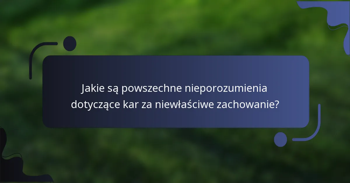 Jakie są powszechne nieporozumienia dotyczące kar za niewłaściwe zachowanie?