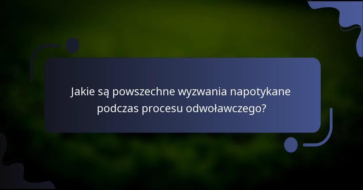 Jakie są powszechne wyzwania napotykane podczas procesu odwoławczego?